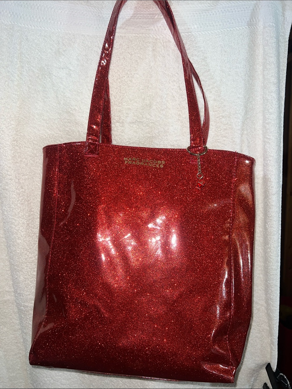 Marc Jacobs Red Sparkling Glitter Patent Tote
